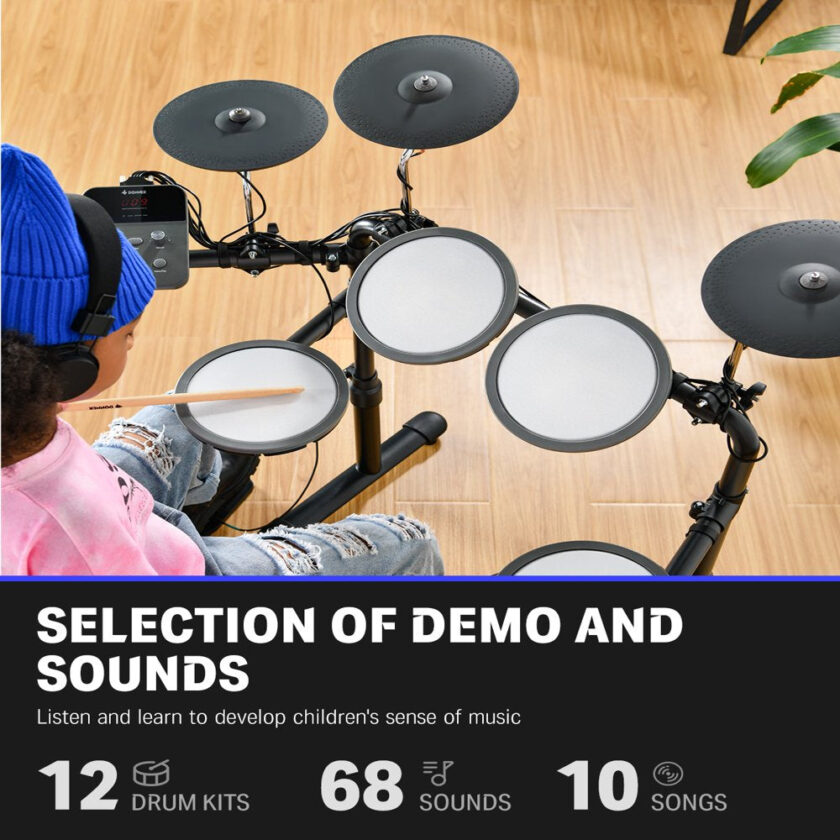 Donner Electric Drum Set For Kids Beginner, 68+ Sounds, Quiet Mesh Pad - Image 2