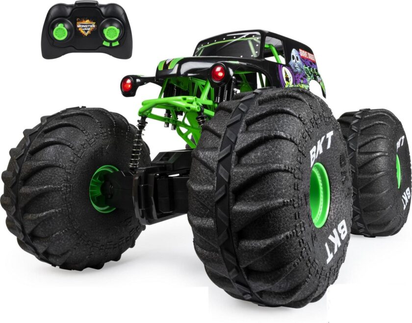 Monster Jam, Official Mega Grave Digger All-Terrain Remote Control Monster Truck with Lights, 1: 6 Scale, Kids Toys for Boys