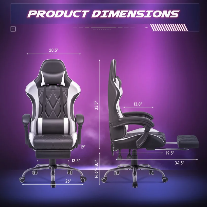 Homall Ergonomic High Back Game Chair with Swivel Seat - Image 2