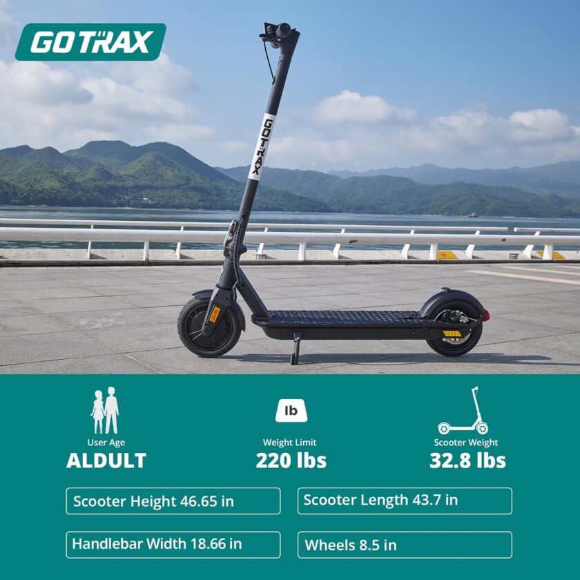 Adult Electric Scooter, 8.5 Inch Pneumatic Tires, Max Range 14/18 Miles, Max Speed 15.5/18 MPH, Powered by 300 Watt Motor, with Cruise Control Adult Folding Electric Scooter - Image 10