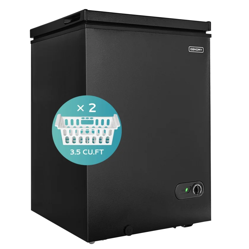 EUHOMY 3.5 Cu.Ft Chest Freezer with Removable Basket