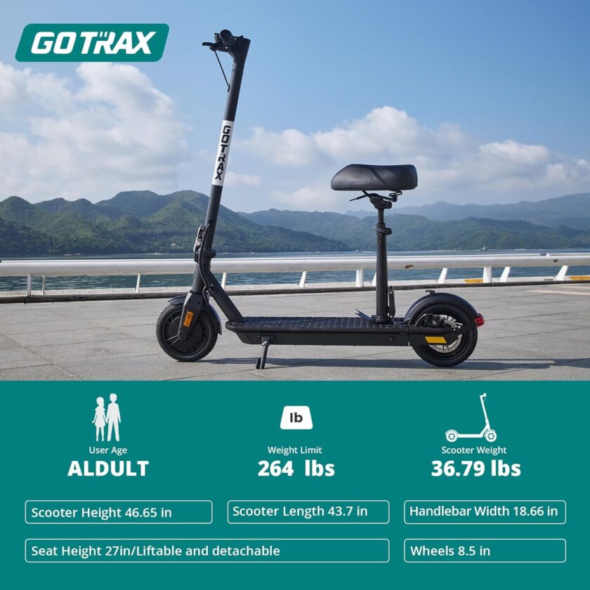 Adult Electric Scooter, 8.5 Inch Pneumatic Tires, Max Range 14/18 Miles, Max Speed 15.5/18 MPH, Powered by 300 Watt Motor, with Cruise Control Adult Folding Electric Scooter - Image 15