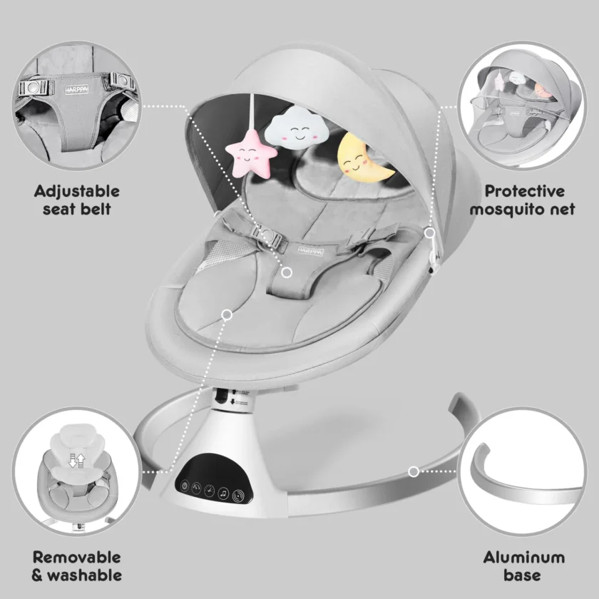 HARPPA Electric Baby Swing for Infants to Toddler with 5 Speed - Image 7