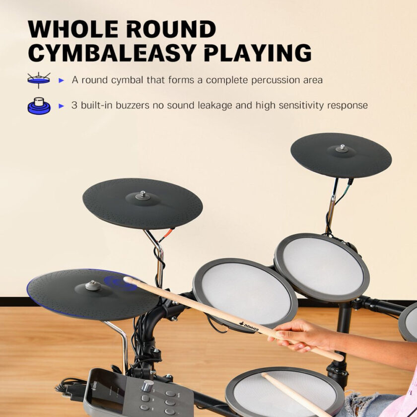 Donner Electric Drum Set For Kids Beginner, 68+ Sounds, Quiet Mesh Pad - Image 8