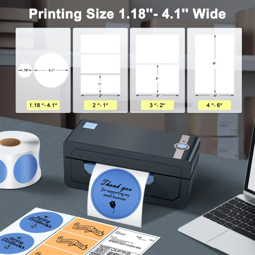 JADENS Bluetooth Thermal 4x6 Shipping Label Printer - Image 7