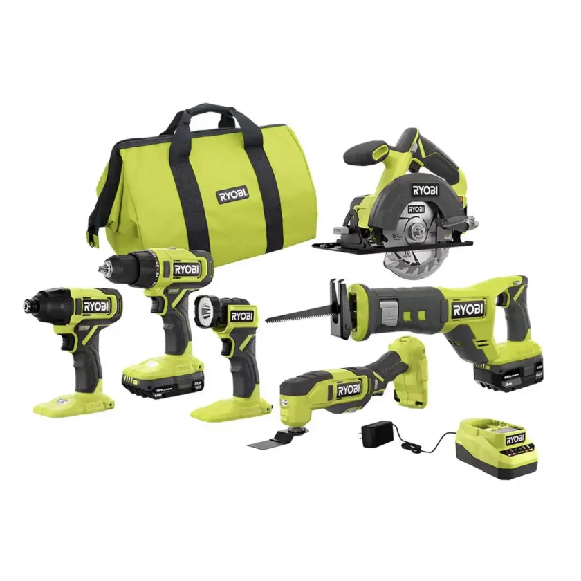 RYOBI ONE+ PCL1600K2 18V Cordless 6-Tool Combo Kit