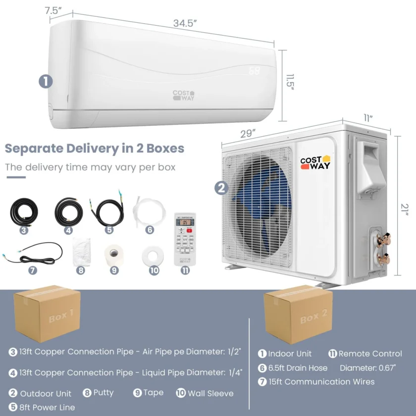 COSTWAY 12000BTU Mini Split Air Conditioner& Heater - Image 6