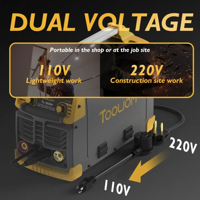 TOOLIOM 200M 3 in 1 Flux MIG Welder 110 / 220V Dual Voltage - Image 5