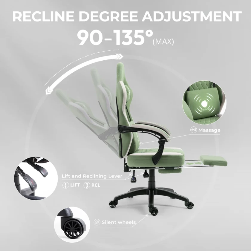 Dowinx Gaming Chair Breathable Fabric Computer Chair - Image 12