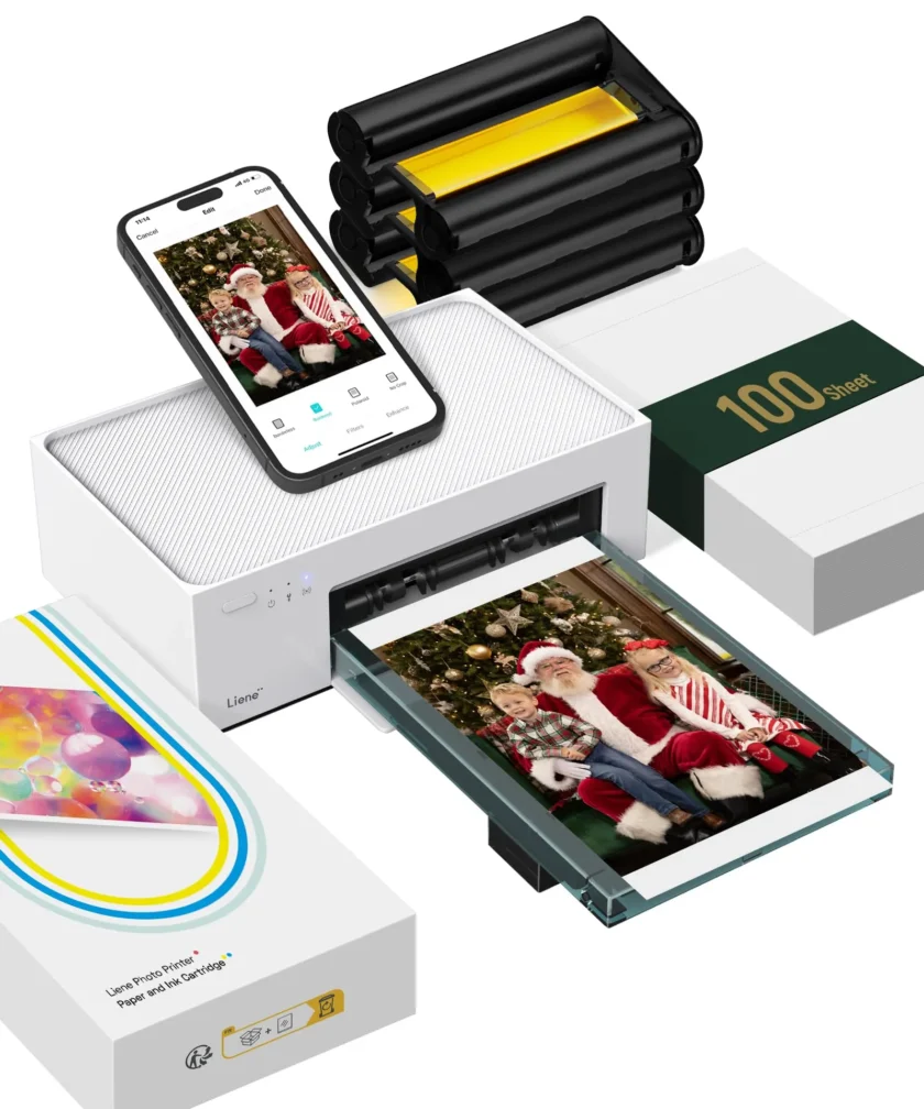 Liene 4x6'' Photo Printer, 100 Sheets, Full-Color Photo, for iPhone Android