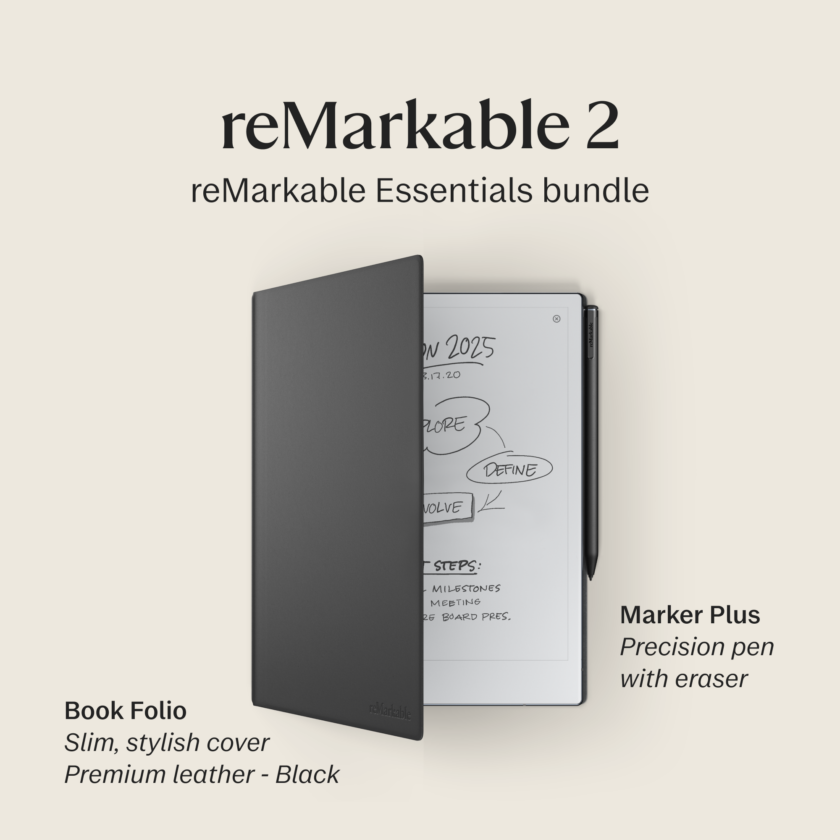 reMarkable 2 – 10.3” Paper Tablet with Marker Plus and Premium Leather Book Folio – Black - Image 3