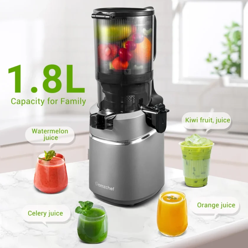 AMZCHEF 5.3-Inch Self-Feeding Masticating Juicer - Image 5