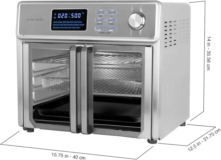 Kalorik MAXX® Digital Air Fryer Oven, 26 Quart, 10-in-1 Countertop Toaster Oven & Air Fryer Combo-21 Presets up to 500 degrees, Includes 9 Accessories & Cookbook - Image 7