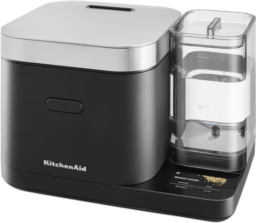 KitchenAid Grain and Rice Cooker 8 Cup with Integrated Scale and Delayed Cook, KGC3155BM