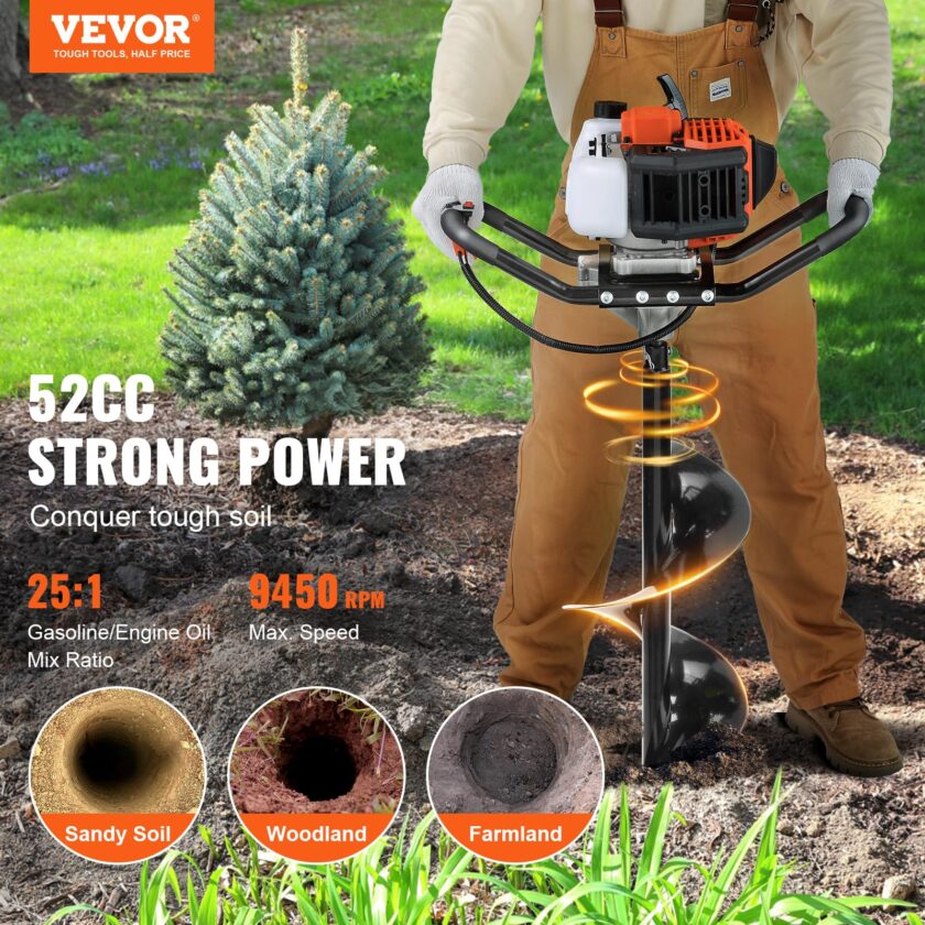 VEVOR 52cc 1450W Auger Post Hole Digger - Image 9