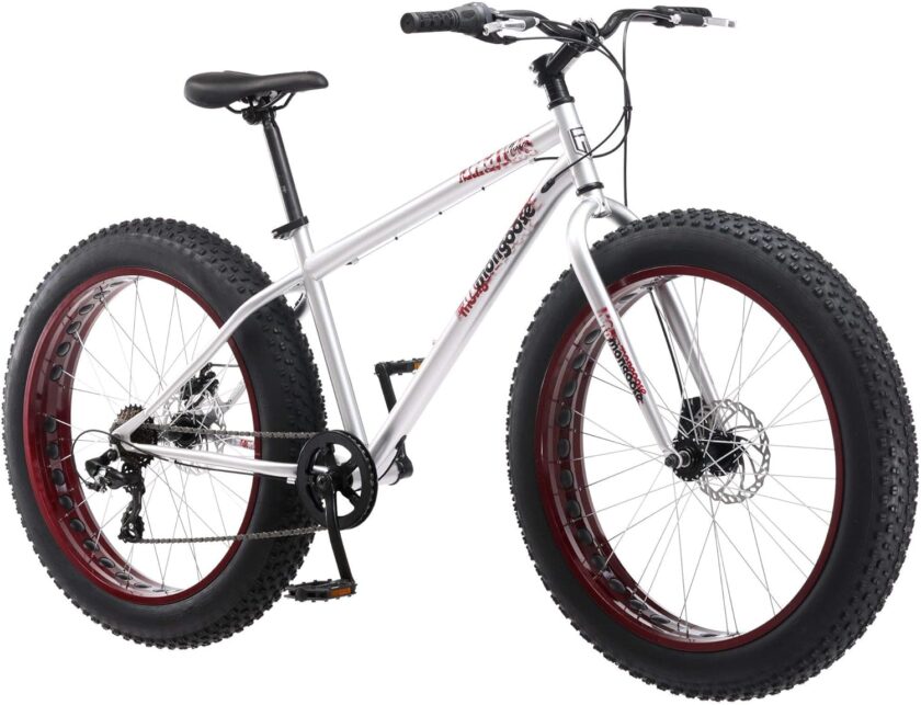 Mongoose Malus Mens and Women Fat Tire Mountain Bike, 26-Inch Bicycle Wheels, 4-Inch Wide Knobby Tires, Steel Frame, 7 Speed Drivetrain, Shimano Rear Derailleur, Disc Brakes - Image 5