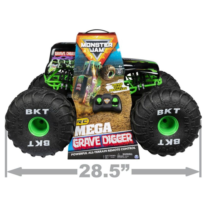 Monster Jam, Official Mega Grave Digger All-Terrain Remote Control Monster Truck with Lights, 1: 6 Scale, Kids Toys for Boys - Image 2