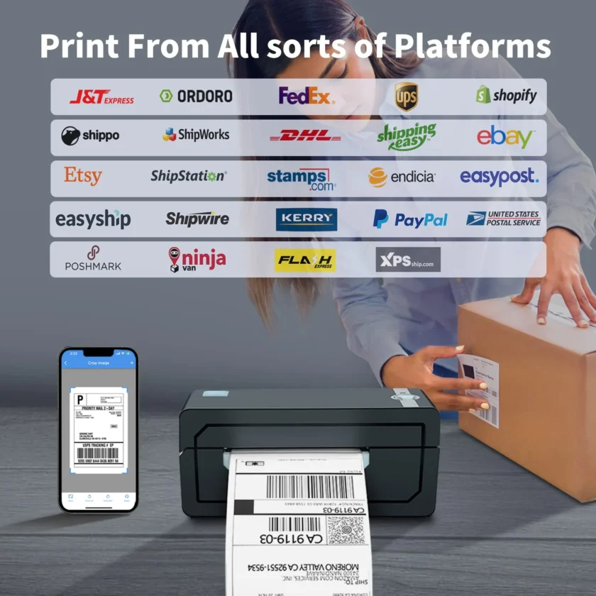 JADENS Bluetooth Thermal 4x6 Shipping Label Printer - Image 6