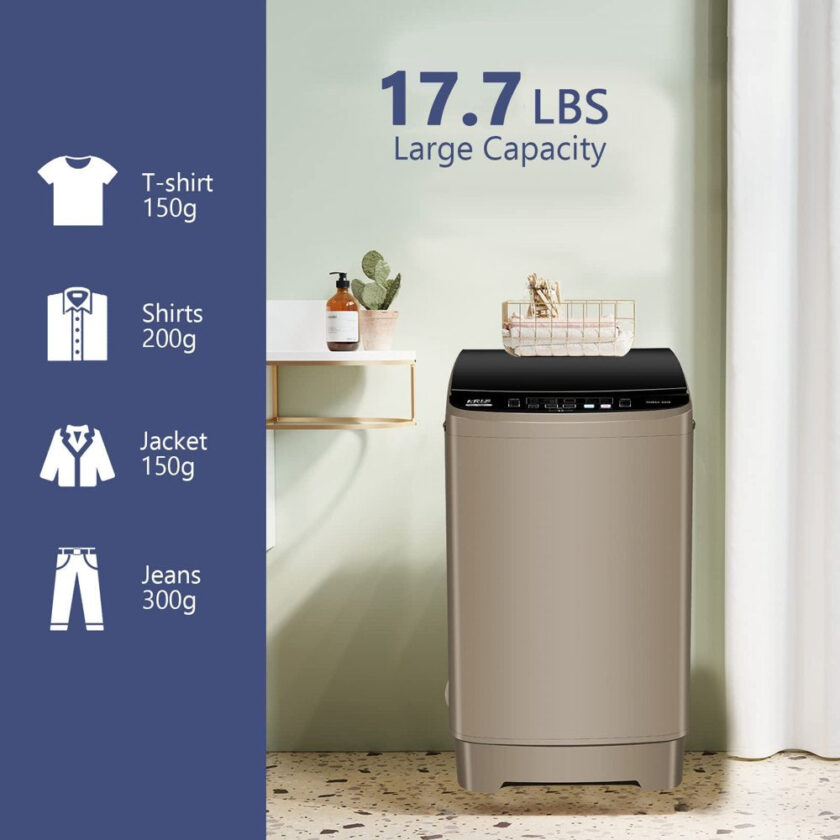 Portable Washing Machine, 17.7 Lbs Large Capacity Full Automatic Washing Machine - Image 5