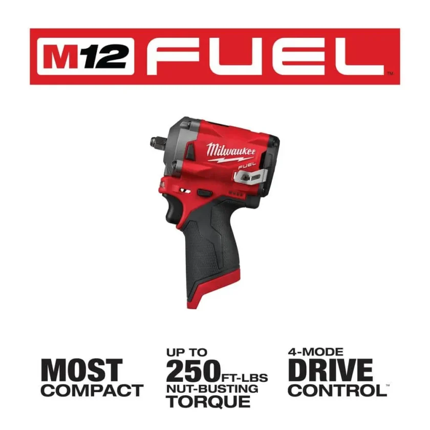 M12 FUEL 12V Lithium-Ion Brushless Cordless Stubby 3/8 in. Impact Wrench (Tool-Only) 2554-20 - Image 3