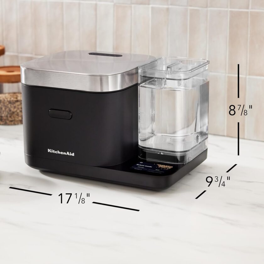 KitchenAid Grain and Rice Cooker 8 Cup with Integrated Scale and Delayed Cook, KGC3155BM - Image 7