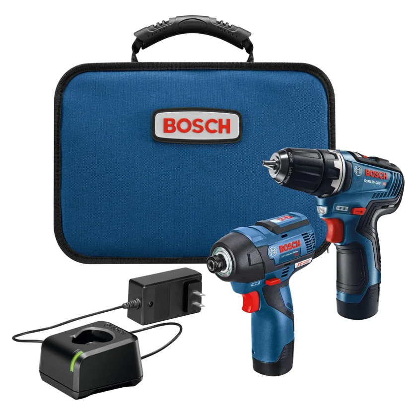 BOSCH CLPK22-120 12V Max Cordless 2-Tool 3/8 in. Drill/Driver and 1/4 in. Impact Driver Combo Kit with 2 Batteries, Charger and Case,Blue - Image 4