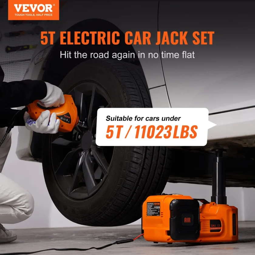 VEVOR Electric 5 Ton/11023 LBS Car Jack with Impact Wrench - Image 3