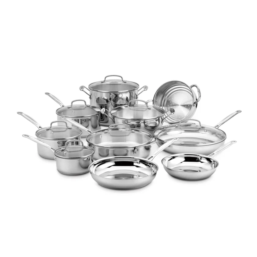 Cuisinart 17-Piece Chefs Classic Stainless Steel Cookware Set