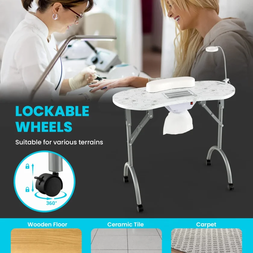 LDAILY Portable Nail Table with Electric Dust Collector - Image 6