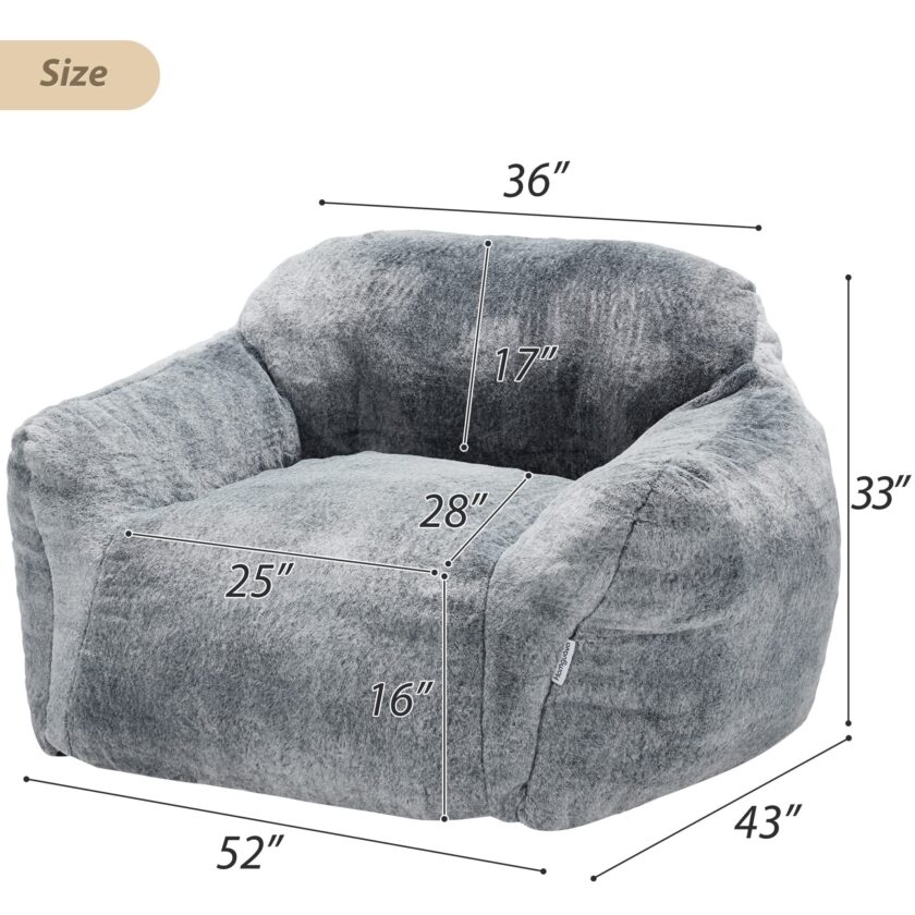 Homguava Giant Bean Bag Chair with Armrests - Image 3