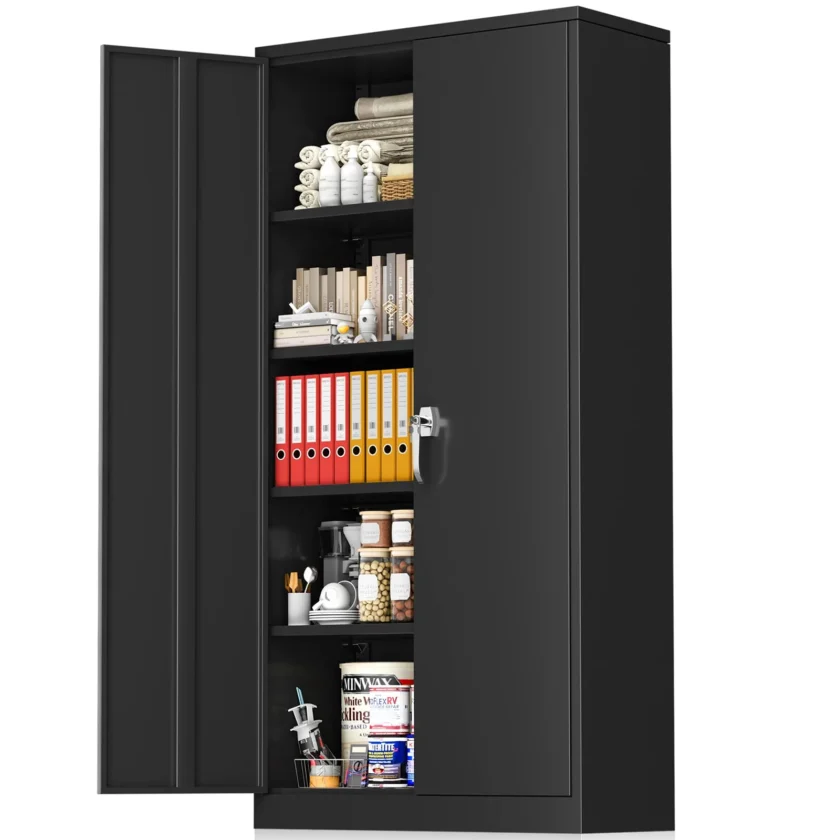 Greenvelly 72�� Black Storage Cabinet with Doors