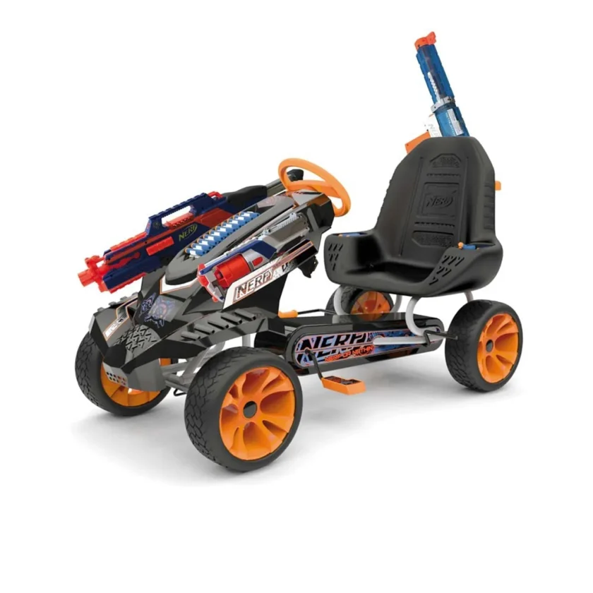 Nerf Battle Racer Ride-on Pedal Go-Kart for Boys and Girls, Multi-color