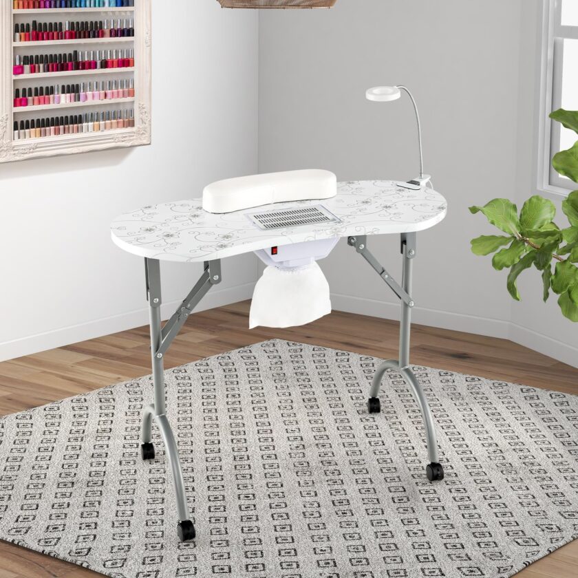 LDAILY Portable Nail Table with Electric Dust Collector - Image 2