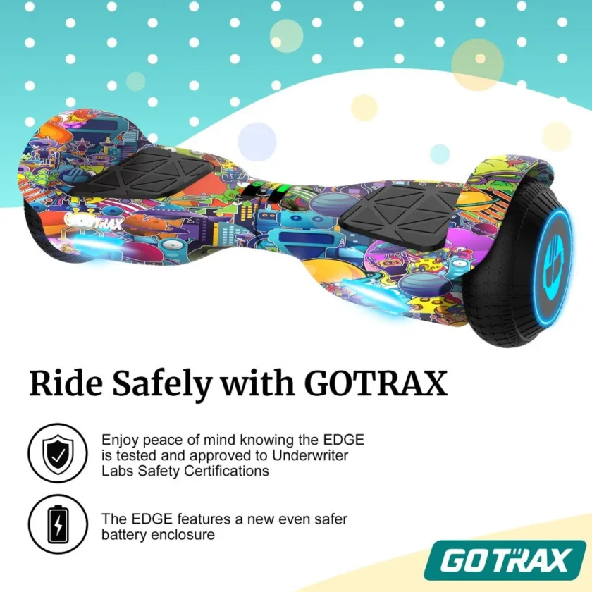 GOTRAX Edge Hoverboard for Kids Adults, 6.5" Tires 6.2Mph & 2.5 Miles Self Balancing Scooter - Image 4