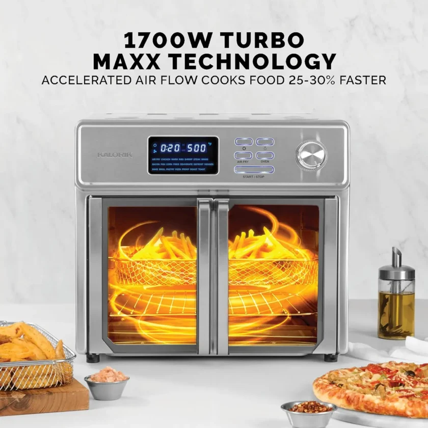 Kalorik MAXX® Digital Air Fryer Oven, 26 Quart, 10-in-1 Countertop Toaster Oven & Air Fryer Combo-21 Presets up to 500 degrees, Includes 9 Accessories & Cookbook - Image 3