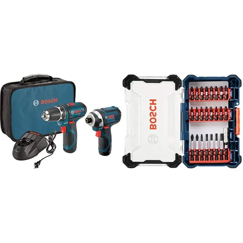 BOSCH CLPK22-120 12V Max Cordless 2-Tool 3/8 in. Drill/Driver and 1/4 in. Impact Driver Combo Kit with 2 Batteries, Charger and Case,Blue - Image 5