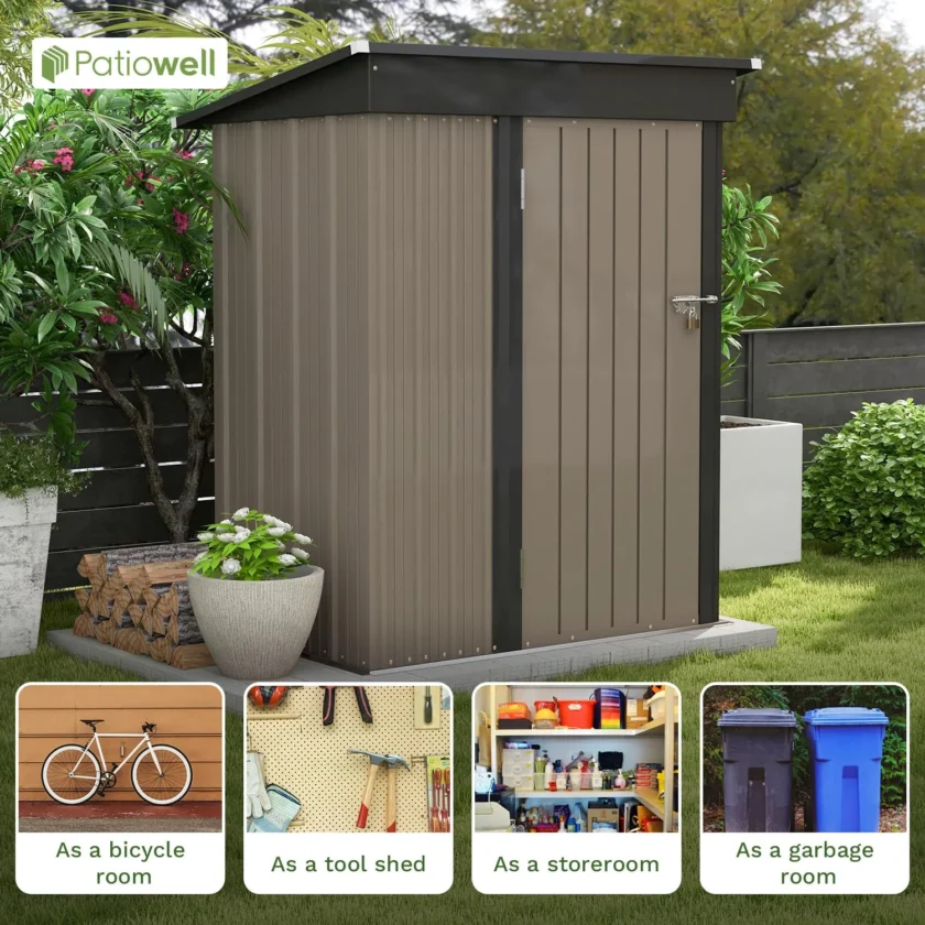 Patiowell 5x3 FT Outdoor Storage Shed for Backyard Garden Patio Lawn - Image 2