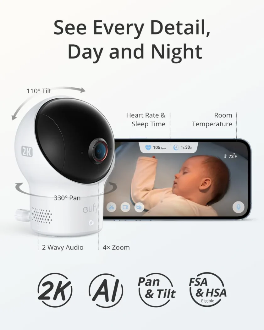 eufy Baby Smart Sock S320 Baby Monitor with 2K Camera - Image 4