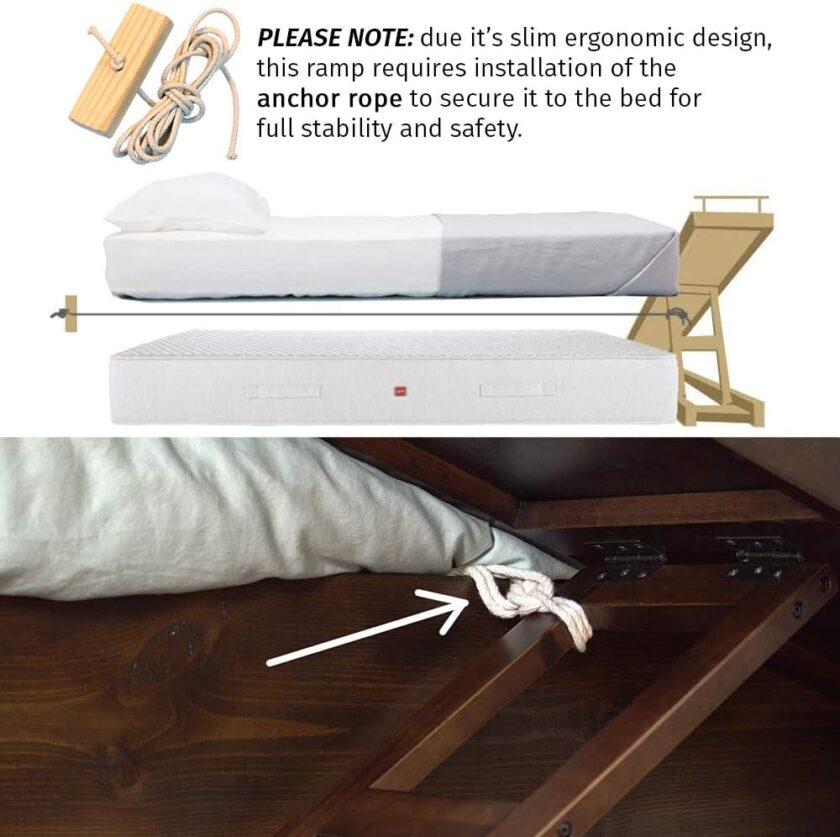 Dog Ramp for Beds - Adjustable up to 37" High Beds with Low Incline, Safety Rails & Anti-Slip Grip, for Small Dogs up to 50lbs - Solid Hardwood, Made in North America - Image 10