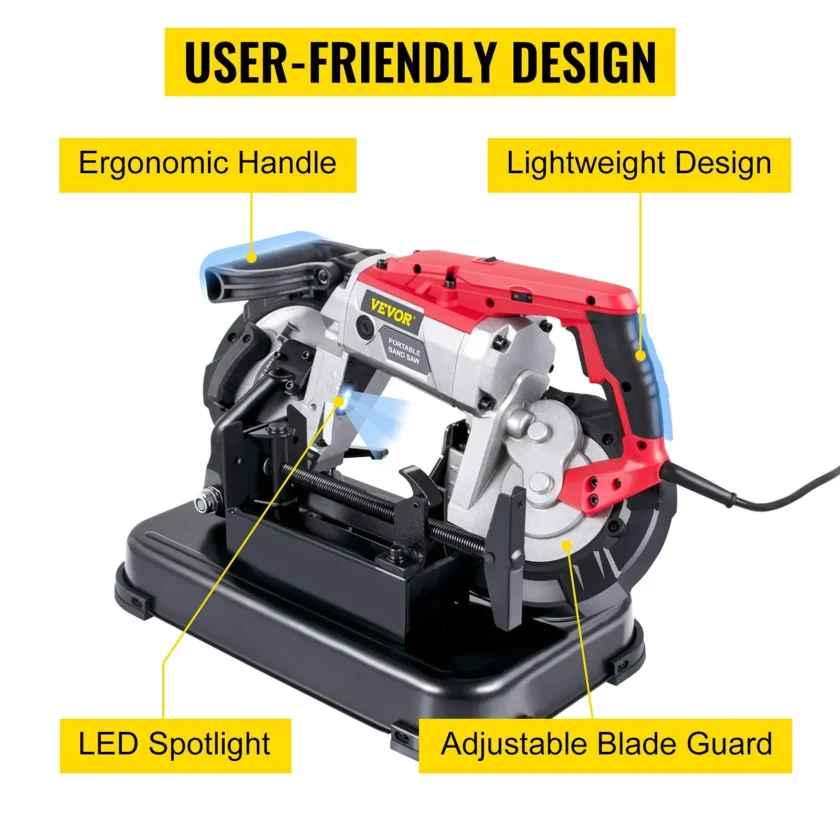 VEVOR Portable Variable Speed Band Saw for Metal Wood - Image 7