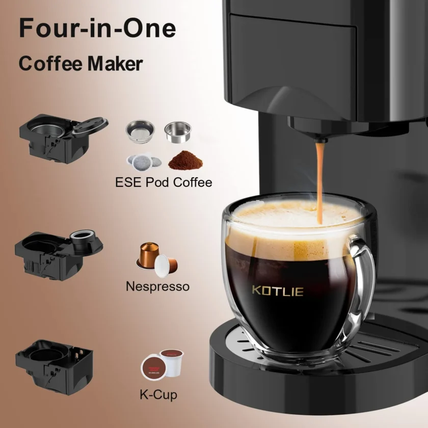 KOTLIE Single Serve Coffee Maker, 4 in 1 Espresso Machine - Image 2