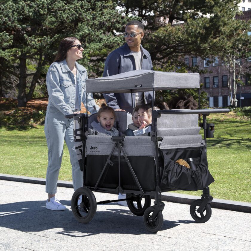 Jeep Wrangler Deluxe 4 Seater Stroller Wagon by Delta Children - Image 5