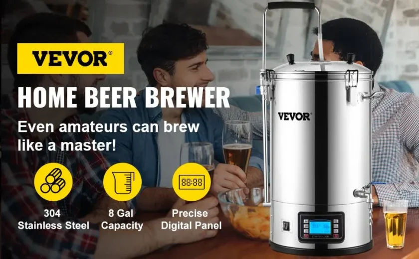 VEVOR Electric Brewing System 9.2 Gal/35 L Brewing Pot All-in-One Home Beer Brewer w/Pump - 9.6Gal - Image 3