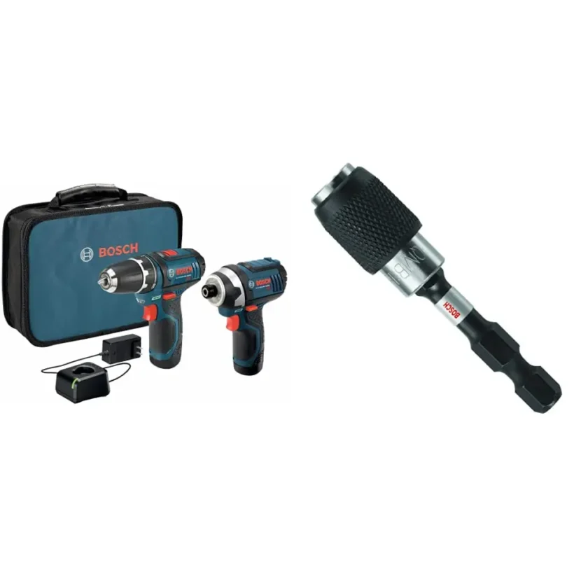 BOSCH CLPK22-120 12V Max Cordless 2-Tool 3/8 in. Drill/Driver and 1/4 in. Impact Driver Combo Kit with 2 Batteries, Charger and Case,Blue - Image 6