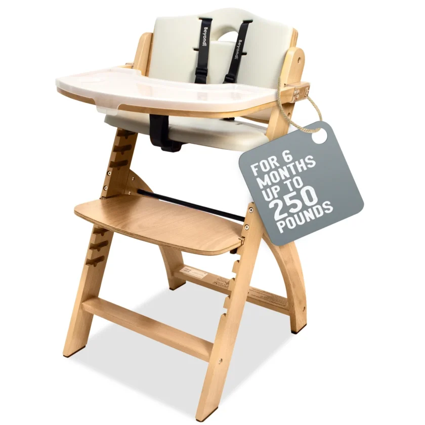 Abiie 3-in-1 Convertible Wooden High Chair for Babies & Toddlers