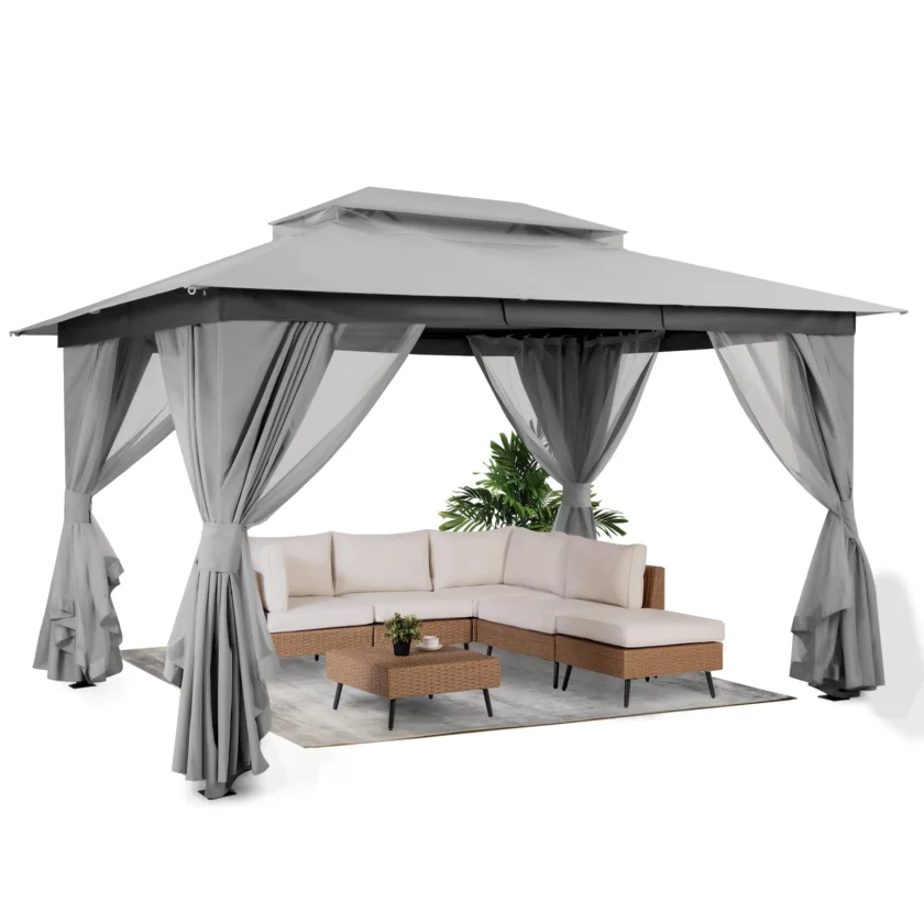 LAUSAINT HOME Outdoor Patio Gazebo 10'x13' with Expansion Bolts - Image 2