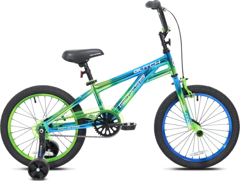 Genesis 18 Glitch Boy’s BMX Bike, Blue/Green