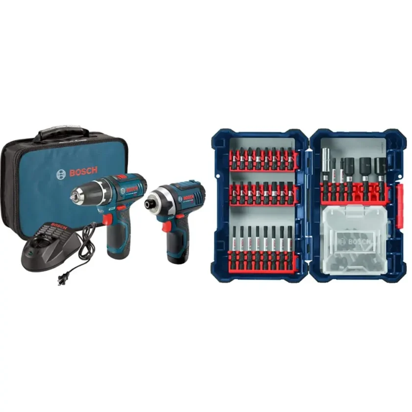 BOSCH CLPK22-120 12V Max Cordless 2-Tool 3/8 in. Drill/Driver and 1/4 in. Impact Driver Combo Kit with 2 Batteries, Charger and Case,Blue - Image 7