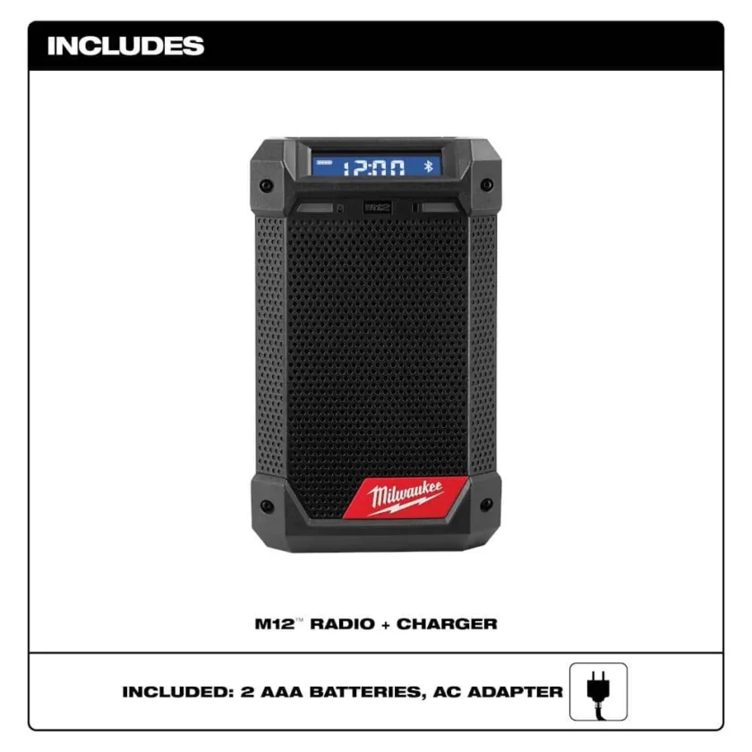 M12 12-Volt Lithium-Ion Cordless Bluetooth/AM/FM Jobsite Radio with Charger 2951-20 - Image 2