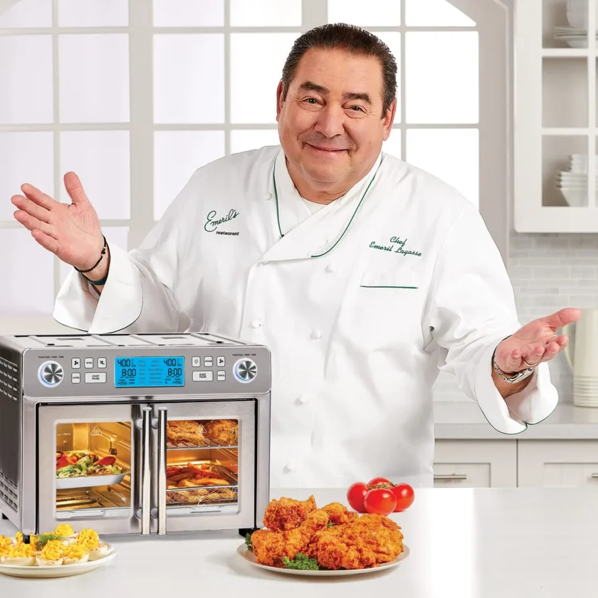 Emeril Lagasse Dual Zone 360 Air Fryer Oven Combo with French Door, 25 QT Extra Large Family Size Meals to Cook Two Foods in Two Different Ways at The Same Time, Up to 60% Faster from Frozen to Finish - Image 3